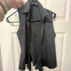 Versace Elegant Black Wrap Stretch Cotton Top